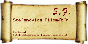 Stefanovics Filomén névjegykártya